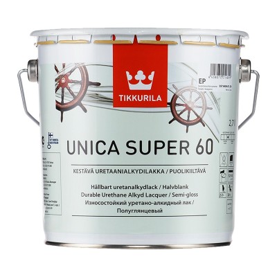 Тиккурила уника супер 60 ep (unica super) алкидоуретановый лак универсальный п/гл. (2,7л)