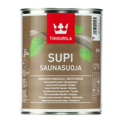 Тиккурила супи сауна протект (supi sauna protect) защитный состав для саун п/мат (0,9л)