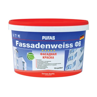 Пуфас fassadenweiss краска фасадная основа d мороз. (10л=12,8кг) фв