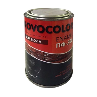 Новоколор эмаль для пола пф-266 красно-коричневая (0,9кг)