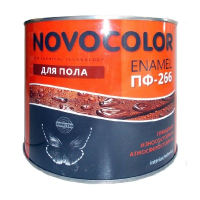 Новоколор эмаль для пола пф-266 красно-коричневая (1,9кг)
