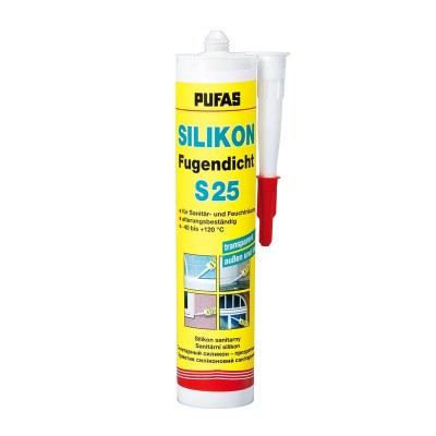 Пуфас n344 силикон санитарный (0,31л) silikon fugendicht s25 белый (мороз)
