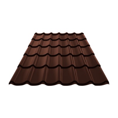 Металлочерепица (ral 8017) коричневый шоколад 1190х2250х0,4мм (2,68м2)
