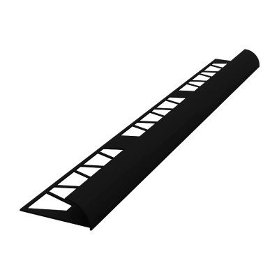 Раскладка-уголок под плитку 9-10мм (наружная) 2,5м черная (1шт)