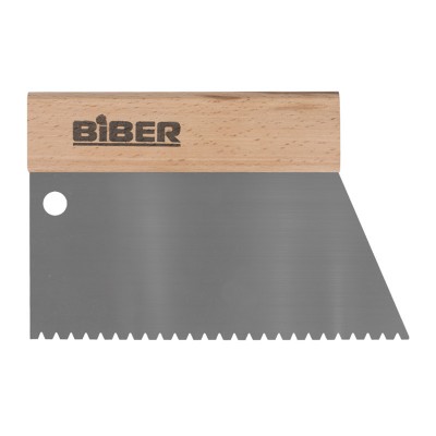 Бибер 35281 шпатель для клея нерж.сталь с деревянной ручкой,зубчатый тип b3,180мм (1/25)