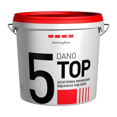 Даногипс финишная готовая полимерная шпатлевка dano top 5 (10л)