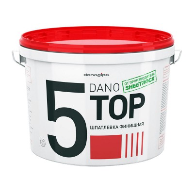 Даногипс финишная готовая полимерная шпатлевка dano top 5 (5кг) (3л)